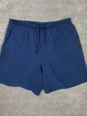 Ten Thousand The Session Shorts Mens XL Navy Blue 7" Lined Gym Running Training